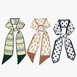 Roizsx Set of Three Silk Patterned Scarves